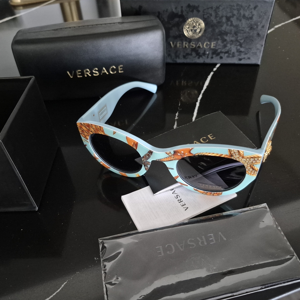 Versace Women's Blue and Orange Sunglasses